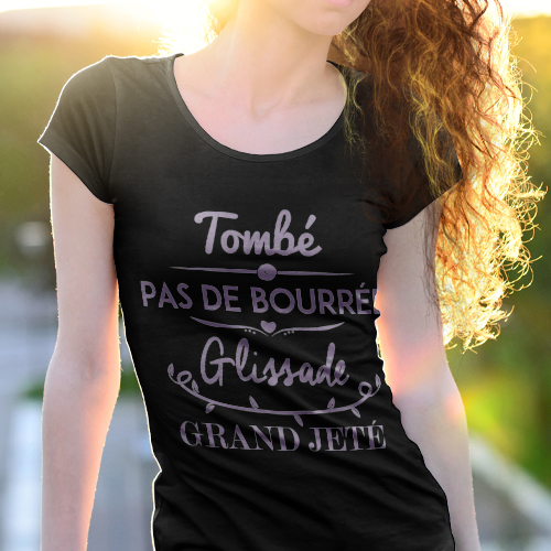 T-Shirt Design Tombé, Pas de bourré, Glissade, Grand jeté